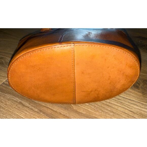 FOSSIL vintage bamboo leather bag